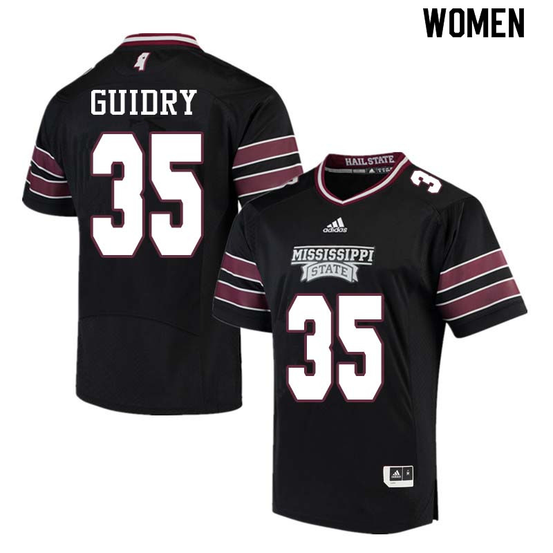 Women #35 Landon Guidry Mississippi State Bulldogs College Football Jerseys Sale-Black - Click Image to Close